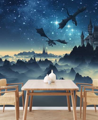 dark blue dragon kingdom wallpaper