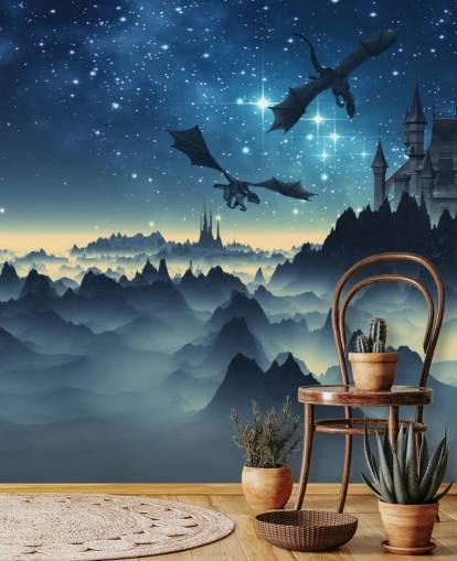 dark blue dragon kingdom wallpaper