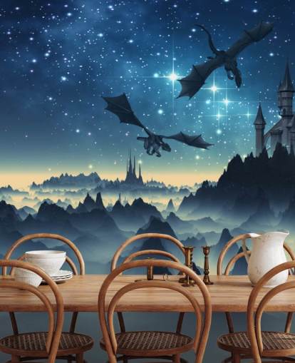 fondo de pantalla reino dragón azul oscuro