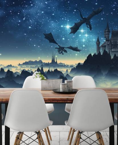 fondo de pantalla reino dragón azul oscuro