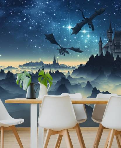 dark blue dragon kingdom wallpaper