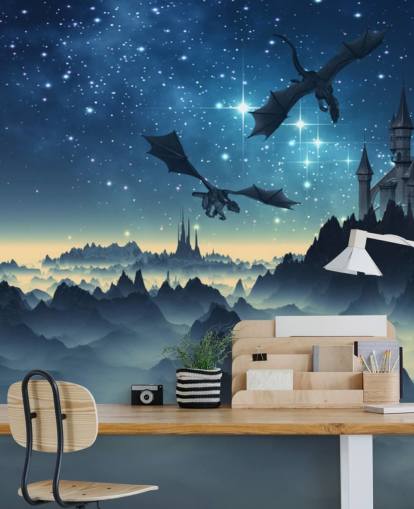 dark blue dragon kingdom wallpaper