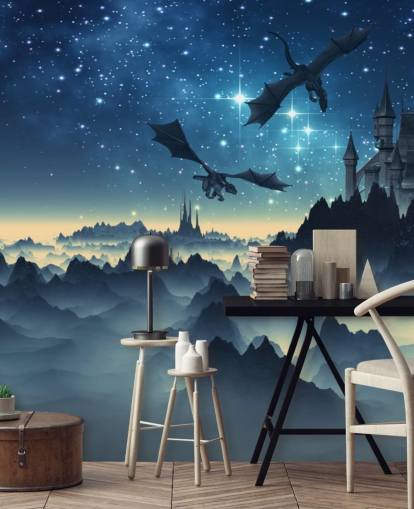 papel de parede dark blue dragon kingdom