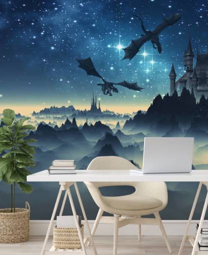 fondo de pantalla reino dragón azul oscuro