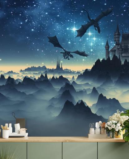 papel de parede dark blue dragon kingdom