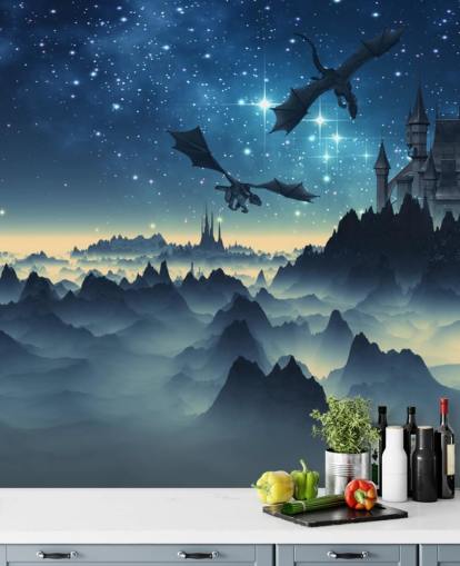 papel de parede dark blue dragon kingdom