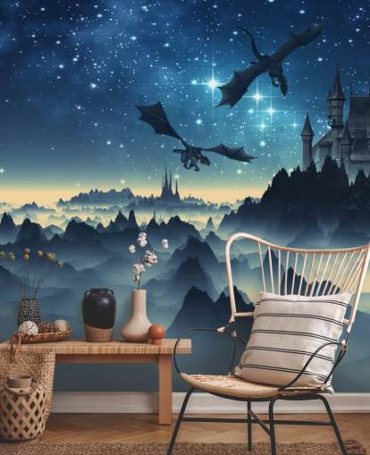 fondo de pantalla reino dragón azul oscuro