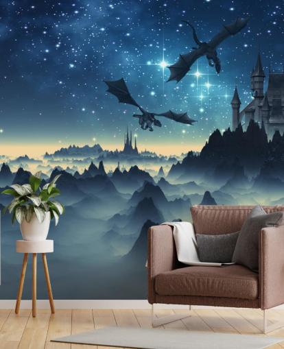 dark blue dragon kingdom wallpaper