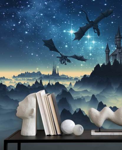 dark blue dragon kingdom wallpaper