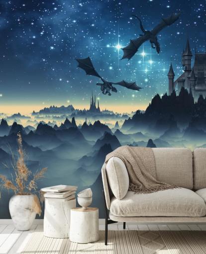 fondo de pantalla reino dragón azul oscuro