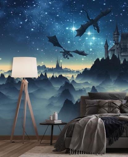 fondo de pantalla reino dragón azul oscuro