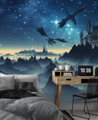 papel de parede dark blue dragon kingdom