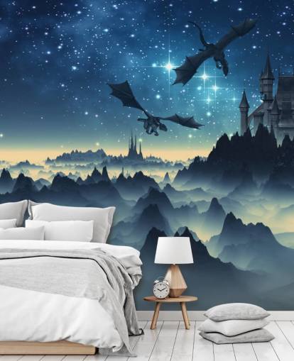 dark blue dragon kingdom wallpaper