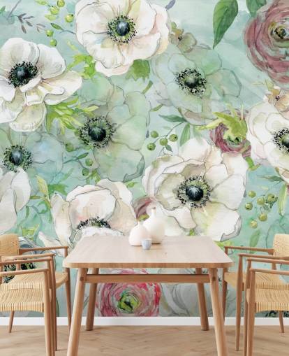 Hvide og lyserøde blomster Baggrund