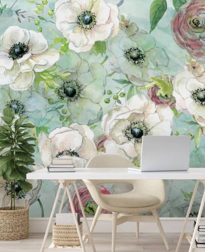 White and Pink Flowers Wallpaper