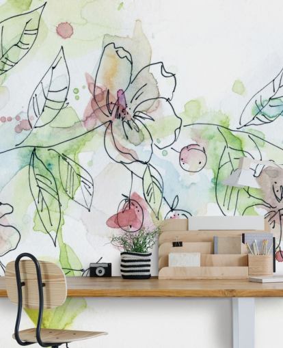 Papier peint peint Apple Blossom