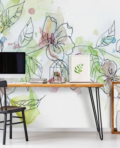 Painted Apple Blossom Wallpaper