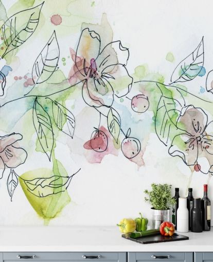 Papier peint peint Apple Blossom