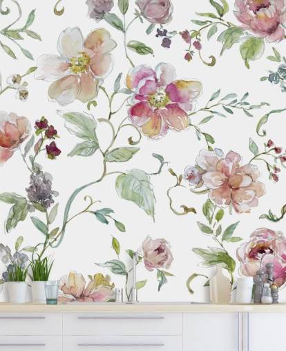 Pink Floral Baggrund