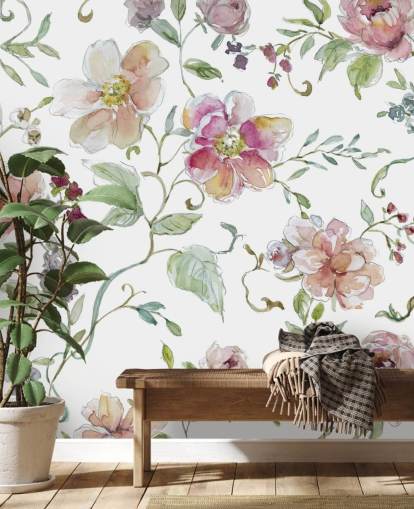 Pink Floral Baggrund