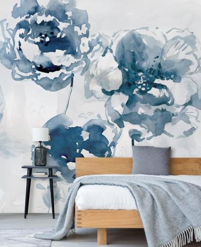 Papel Pintado Rosas Azules