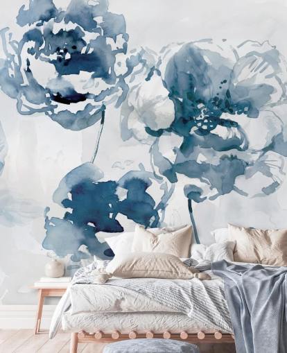 Papel Pintado Rosas Azules Papel Pintado Rosas Azules