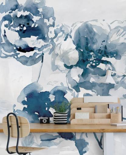 Papel Pintado Rosas Azules Papel Pintado Rosas Azules