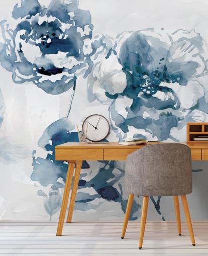 Papel Pintado Rosas Azules