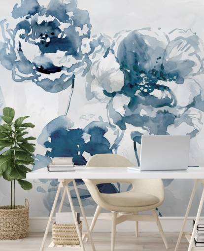 Papel Pintado Rosas Azules