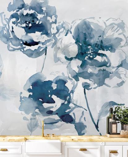 Blue Roses behang Blue Roses behang