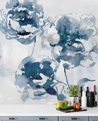 Blue Roses behang Blue Roses behang