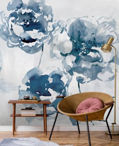 Papel Pintado Rosas Azules