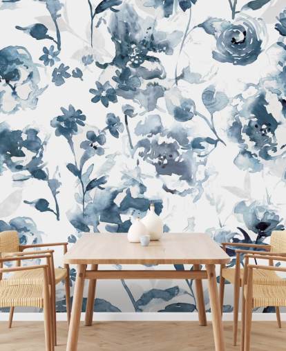 Indigo Garden Behang Muurschildering