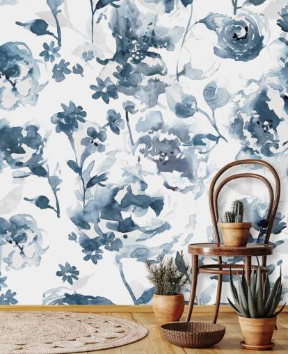 Papel pintado Jardín índigo