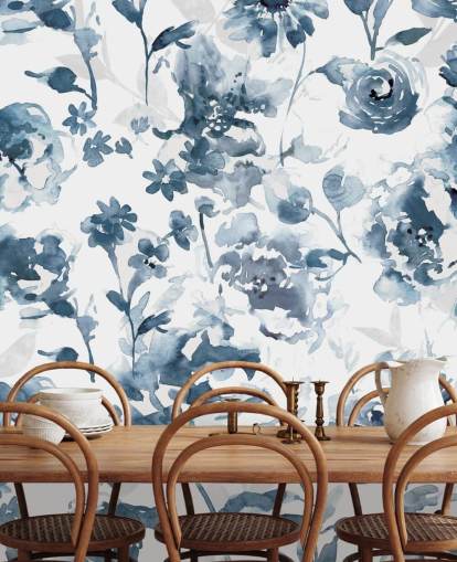 Indigo Garden Behang Muurschildering