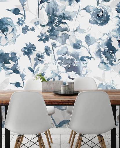 Papel pintado Jardín índigo