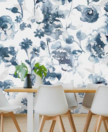 Indigo Garden Wallpaper Mural