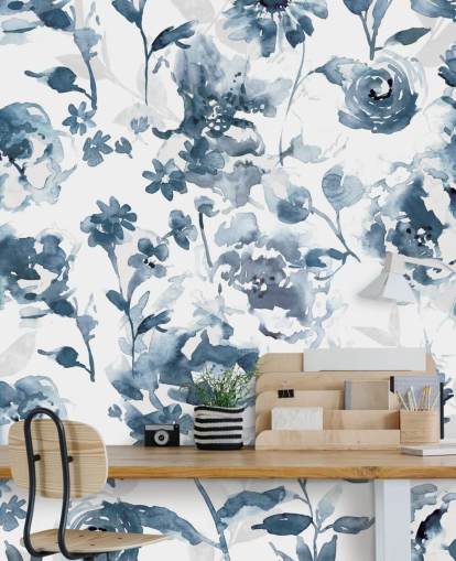 Papel pintado Jardín índigo