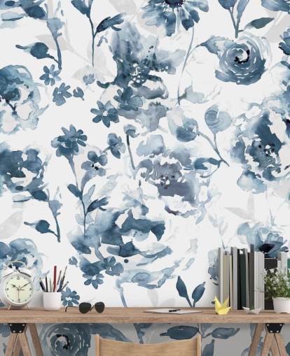 Papel pintado Jardín índigo