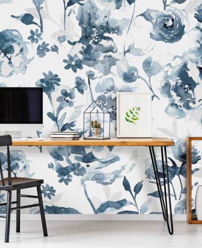 Indigo Garden Wallpaper Mural