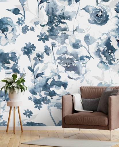 Papel pintado Jardín índigo Papel pintado Jardín índigo