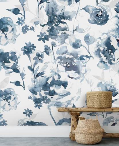 Papel pintado Jardín índigo