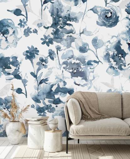 Indigo Garden Wallpaper Mural Indigo Garden Wallpaper Mural