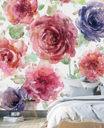 Papel de parede flor rosa e roxa Papel de parede flor rosa e roxa