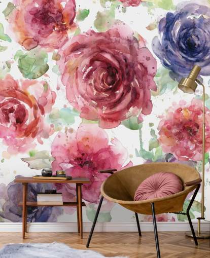 Papel de parede flor rosa e roxa Papel de parede flor rosa e roxa