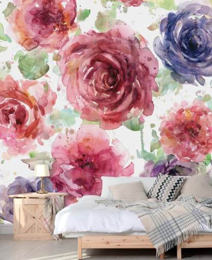 Papel de parede flor rosa e roxa Papel de parede flor rosa e roxa