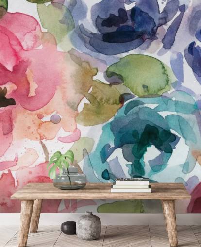 papier peint mural floral personnalisable rose et bleu appelé Macro Garden 2 par Carol Robinson pour les salons et les chambres papier peint mural floral personnalisable rose et bleu appelé Macro Garden 2 par Carol Robinson pour les salons et les chambres