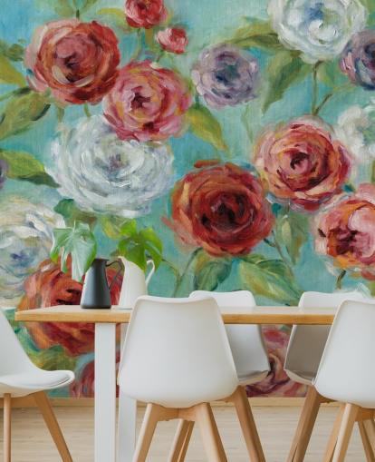 Red White and Purple Roses Wallpaper