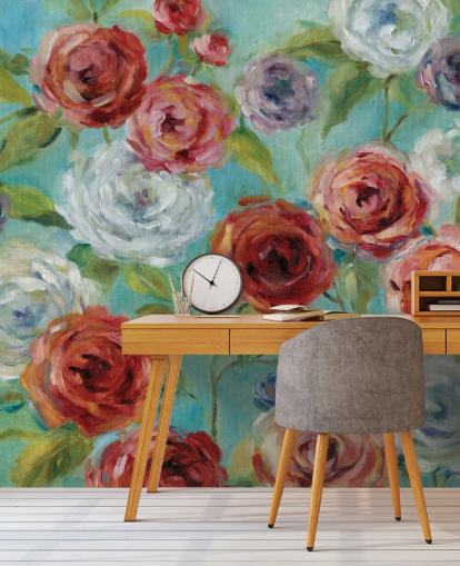 Papel de parede de rosas vermelhas brancas e roxas Papel de parede de rosas vermelhas brancas e roxas