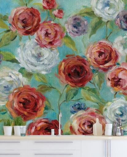 Papel de parede de rosas vermelhas brancas e roxas Papel de parede de rosas vermelhas brancas e roxas